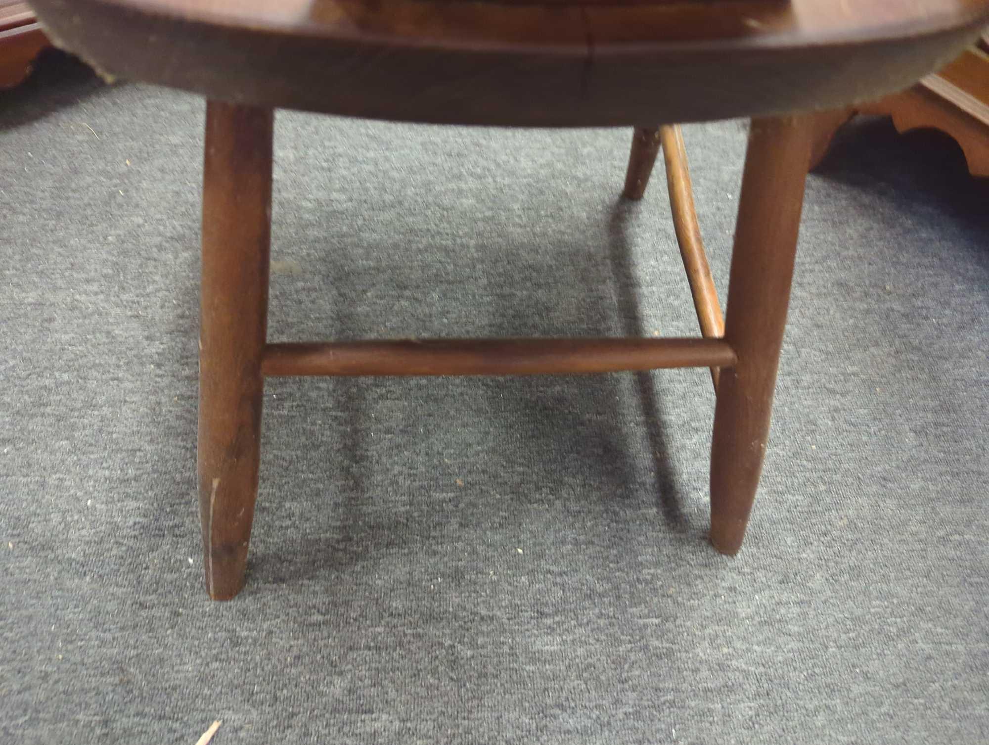 Early American Style Boot Jack Plank Seat Chair, Retail Price (Used) $112, Back is Slightly Loose,