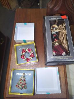 Lot of 3 Items Including Beekman 2017 Collectors Edition Mrs. Goat Heirloom Ornament, Liz Claiborne