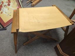 Folding Wood Directors Chair, Missing Top Canvas Piece, Approximate Dimensions - 32" H x 25" W x 17"