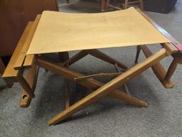 Folding Wood Directors Chair, Missing Top Canvas Piece, Approximate Dimensions - 32" H x 25" W x 17"
