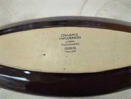 Organic Influences By Kane Stoneware Serving Dish, Measure Approximately 17 in x 5.5 in , What you