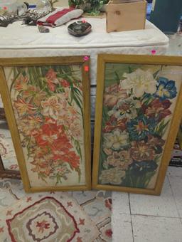 Lot of 2 Framed Floral Prints, Approximate Dimensions - 36" x 18.5", What You See in the Photos is