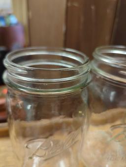 Lot of 4 Ball Wide Mouth Mason Jars No Lids, What you see in photos is what you will receive Sold