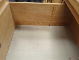 Pine Wood 9 Drawer Dresser One Drawer Wont Open, Measure Approximately 40 in x 13.5 in x 33 in, What