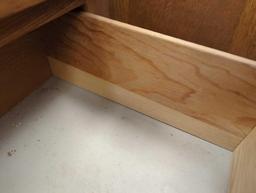 Pine Wood 9 Drawer Dresser One Drawer Wont Open, Measure Approximately 40 in x 13.5 in x 33 in, What