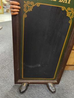 Menu Of The Day Sign With Chef Man Holdering Measure Approximately 16 in x 47 in, What you see in