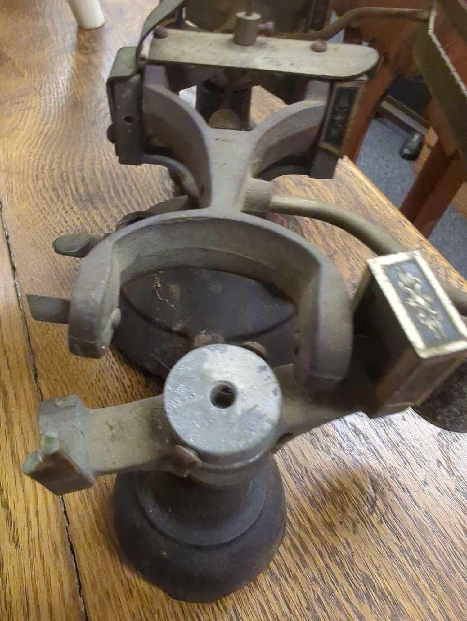 Vintage Ohaus Cast Iron Double Beam Weight Scale, Scale Has Some Damage, Is Missing One Side Of the