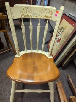 Ethan Allen Stenciled "Thumb-Back" Chair, Is In Great Condition Measure Approximately 17 in x 16 in