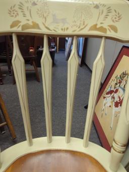 Ethan Allen Stenciled "Thumb-Back" Chair, Is In Great Condition Measure Approximately 17 in x 16 in