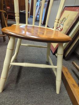 Ethan Allen Stenciled "Thumb-Back" Chair, Is In Great Condition Measure Approximately 17 in x 16 in