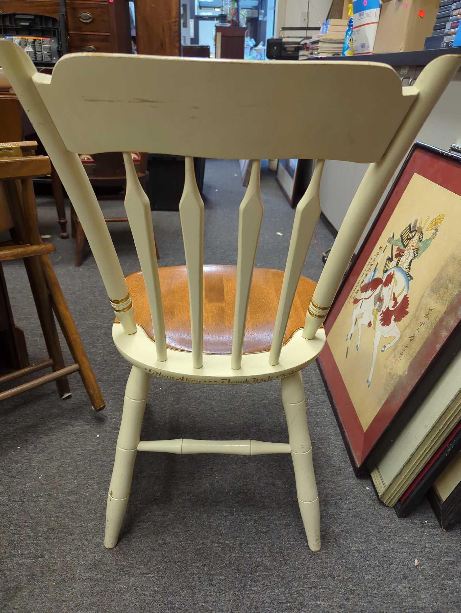 Ethan Allen Stenciled "Thumb-Back" Chair, Is In Great Condition Measure Approximately 17 in x 16 in