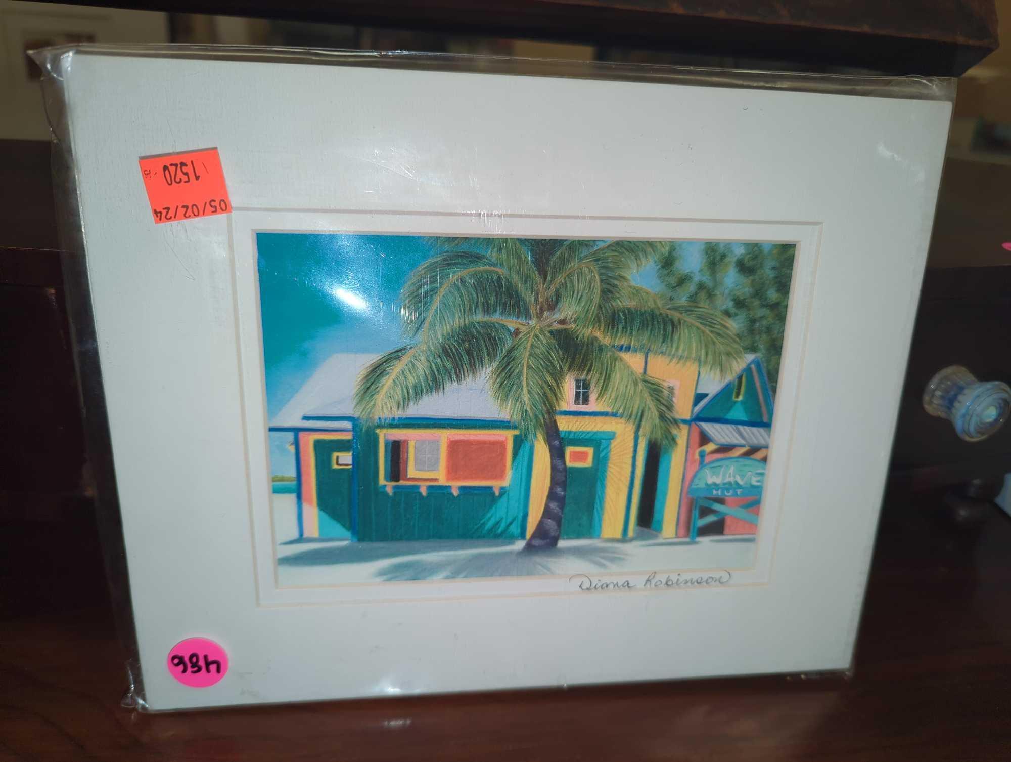Framed Print of "Palm Tree Boogie Woogie" by Diana Robinson, Approximate Dimensions - 10" x 8",