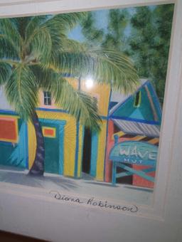 Framed Print of "Palm Tree Boogie Woogie" by Diana Robinson, Approximate Dimensions - 10" x 8",