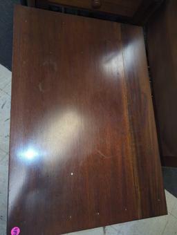 Farm House Style Mahogany Side Table, Approximate Dimensions - 29" H x 26" W x 18" D, Appears to be