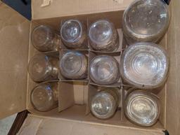 2 Boxes of Assorted Canning Jars, No Lids, What You See in the Photos is Exactly What You'll