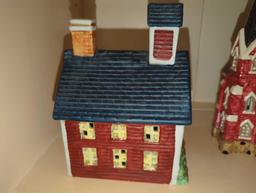 (No Light) Vintage 1991 Americana Porcelain Light Up School House Collectible, Out of the Box Retail