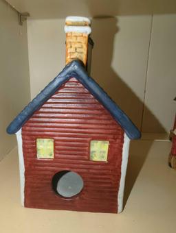 (No Light) Vintage 1991 Americana Porcelain Light Up School House Collectible, Out of the Box Retail