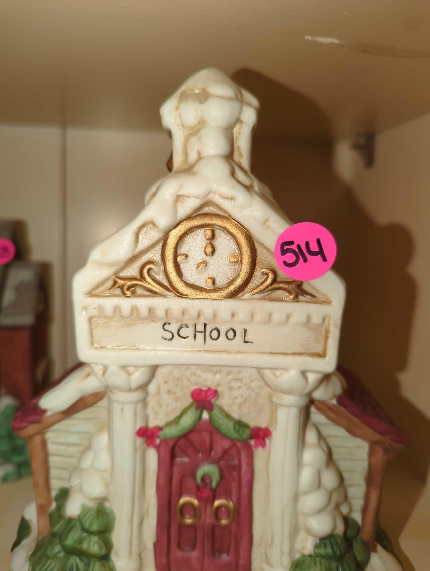 (No Light) Memories Collection Porcelain School House Village Collection Christmas, Retail Price