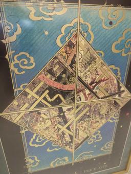 Framed Print of "Peace Kite" by William Gatewood, Approximate Dimensions - 41" x 28.5", Appears to