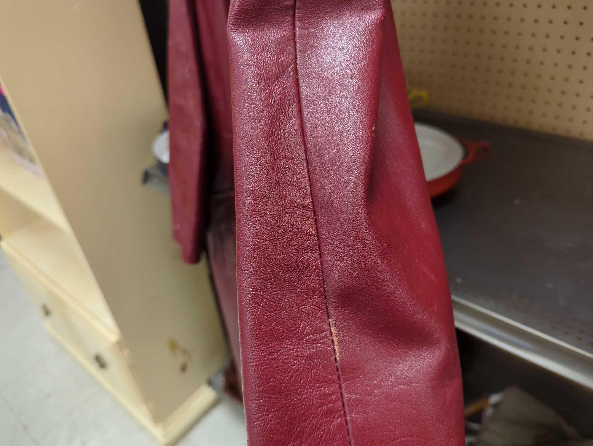 Red Leather Trench Coat Leather by Dan di Modes, Women's Size 16, Retail Price Value $85, What you