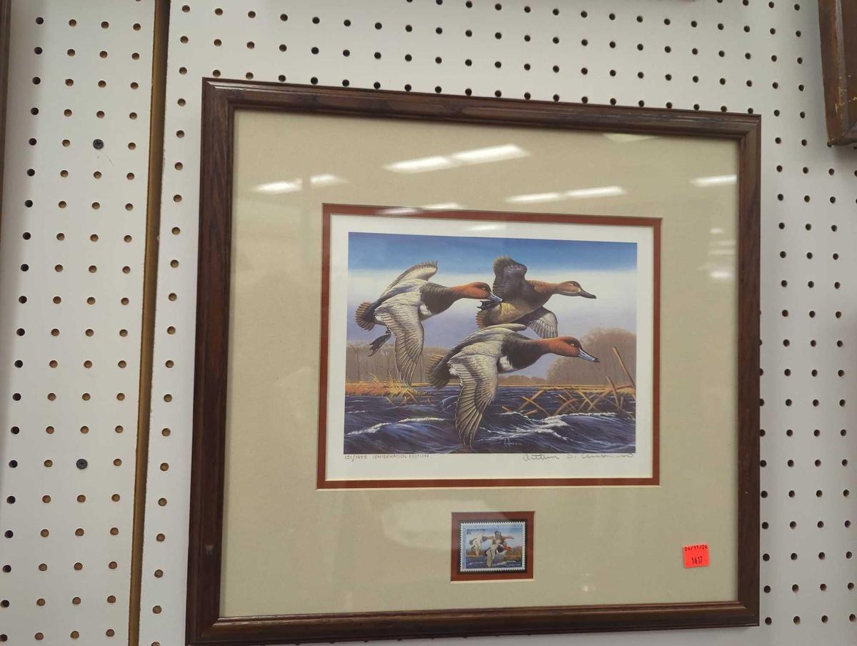 Framed Print of "1987 Federal Duck Stamp Conservation Edition" by Arthur G. Anderson, Included in