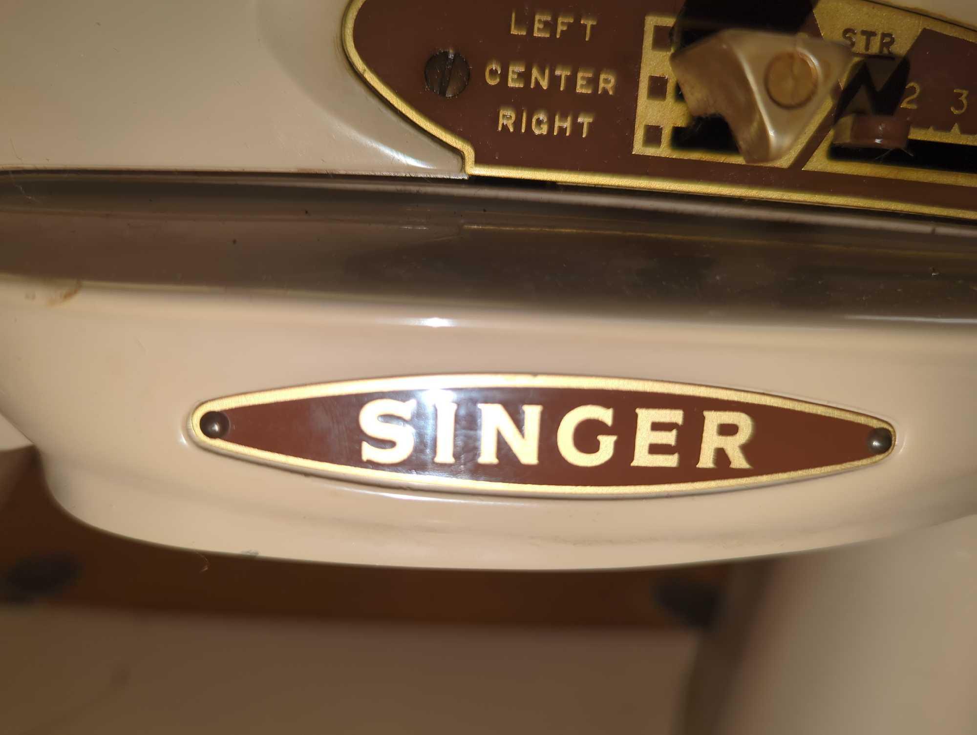 1960's Singers Saint O Matic Sewing Machine with Sewing Table, Model 503A, Appears to have Some