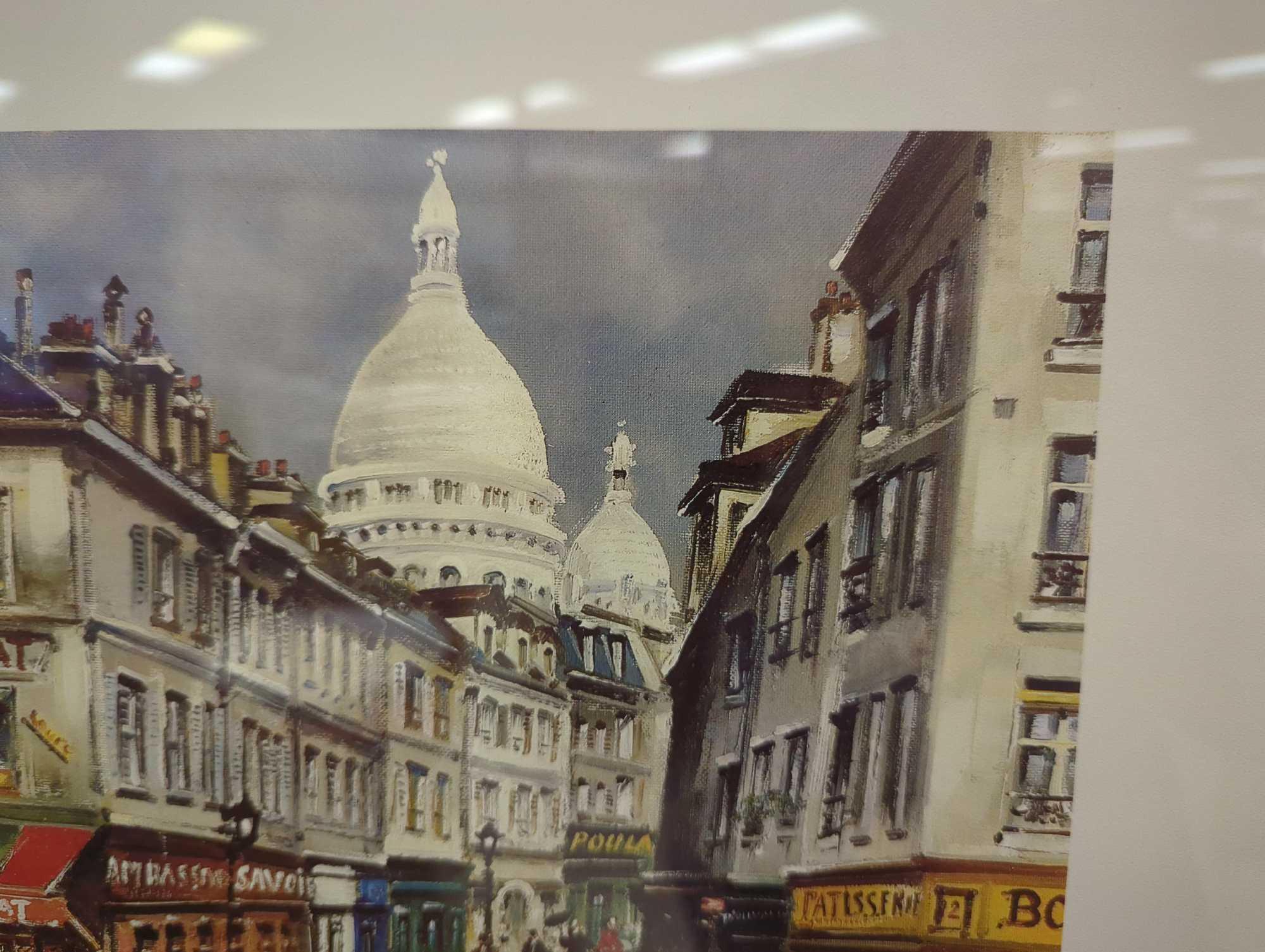 Framed Print of "French Street Scene" by Maurice Legendre, Approximate Dimensions - 16" x 19.5",