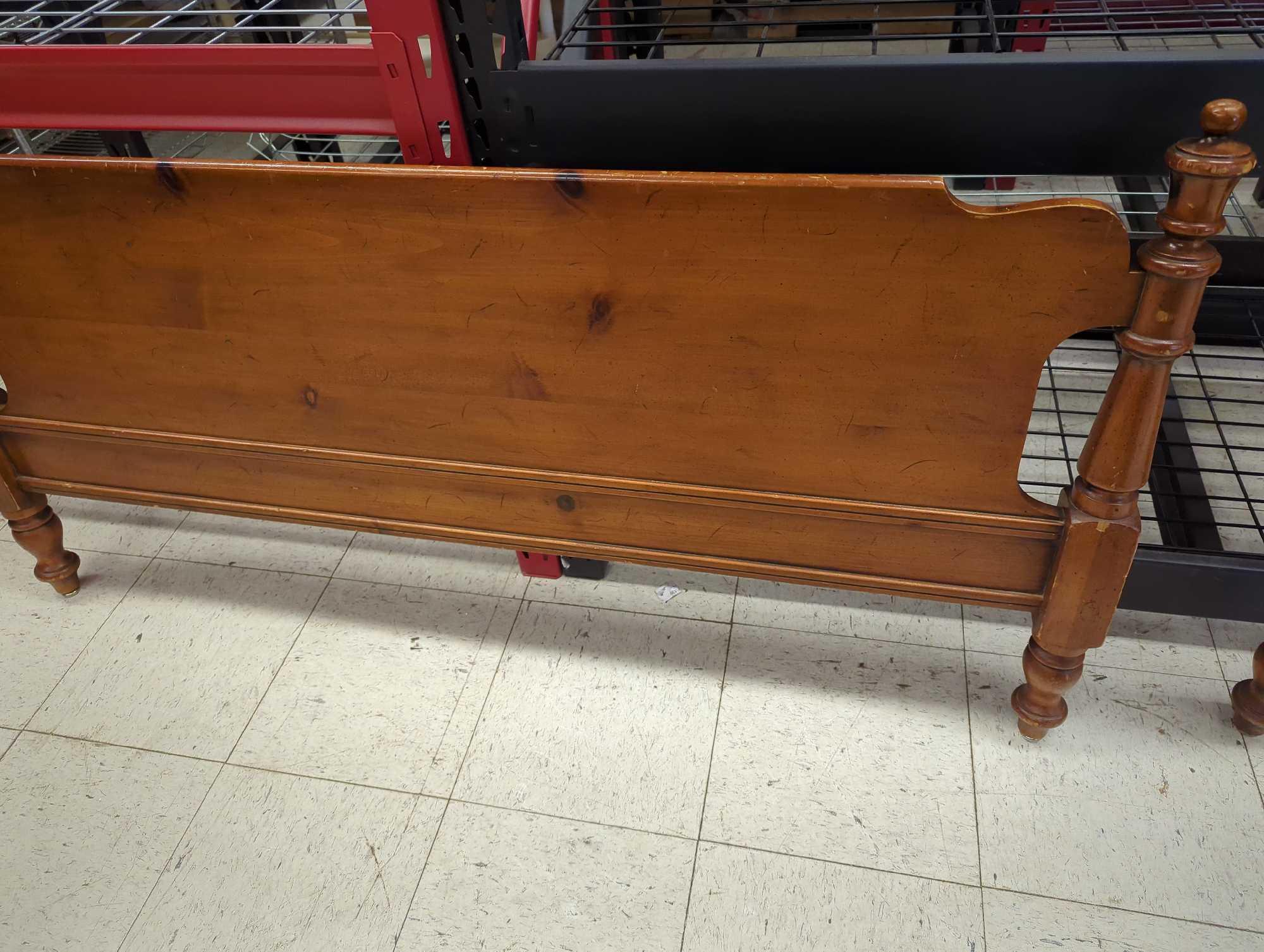 Wooden Head Board and Foot Board With Rails No slats. Measure Approximately (Head Board) 57 in x 42