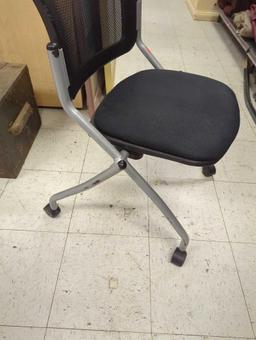 Armless Mesh-Back Training Chair, Black/Gray, Measure Approximately 22 in x 21 in x 32 in, Has Some