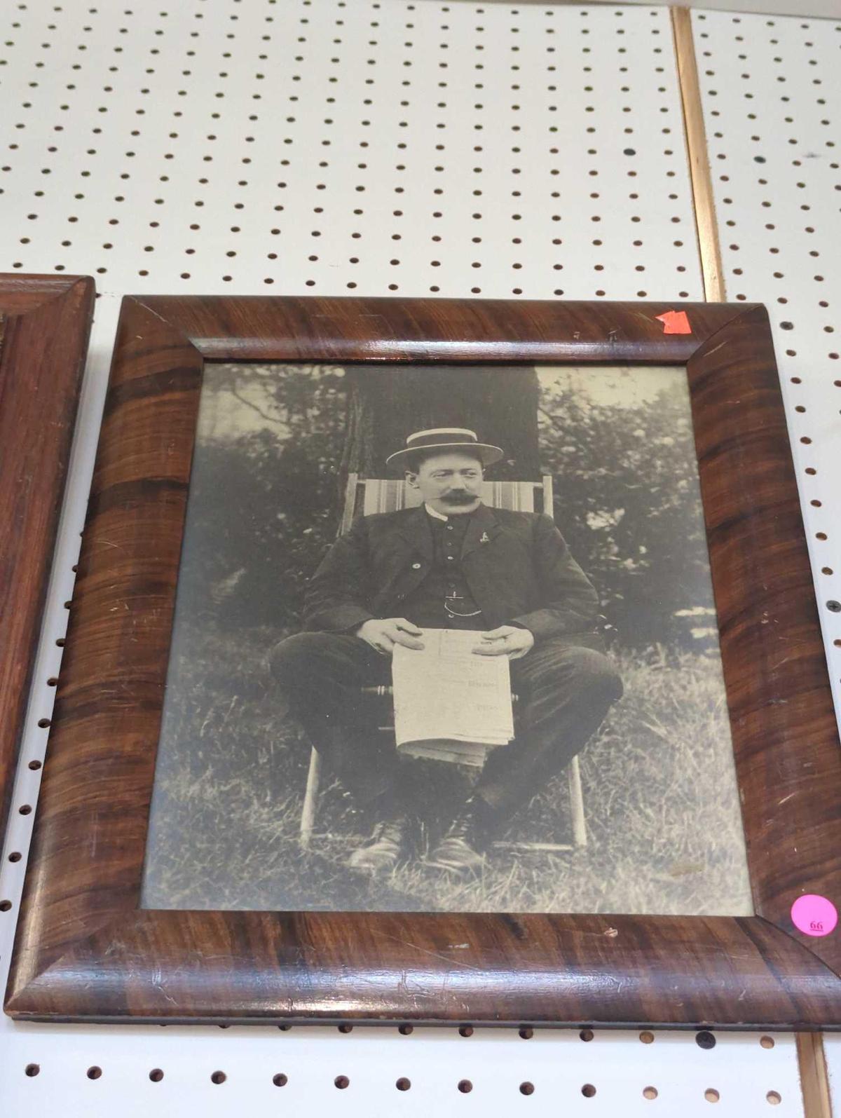 Old Style Photograph Framed in Faux Wood Frame, Approximate Dimensions - 18" x 14", Appears to have