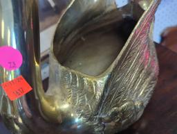 Similar to MCM Hollywood Regency Brass Swan Planter, Similar to Approximemt Dimensions - 14" H x 15"