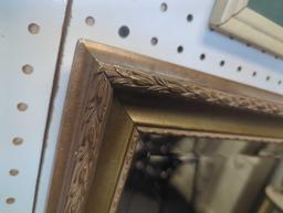 Wall Hanging Mirror with Gold Trim, Approximate Dimensions - 32" x 26", What You See in the Photos