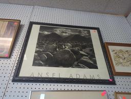 Framed Print of "Mount Williamson" by Ansel Adams, Approximate Dimensions - 25" x 30", What You See