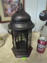 METAL CANDLE HOLDER, USED, IN FAIR CONDITION, MEASURES 14"H