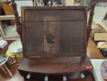 1800's Mahogany Bow Front Dressing Glass, Approximate Dimensions - 23" H x 22" W x 8" D, Appears to