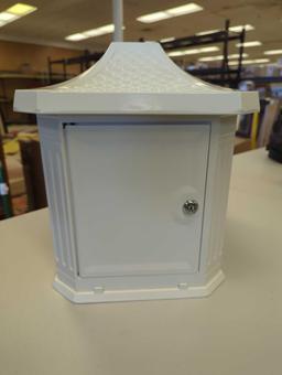 Gibraltar Mailboxes Post Mount White Metal Large Lockable Mailbox. Comes an open box as is shown in