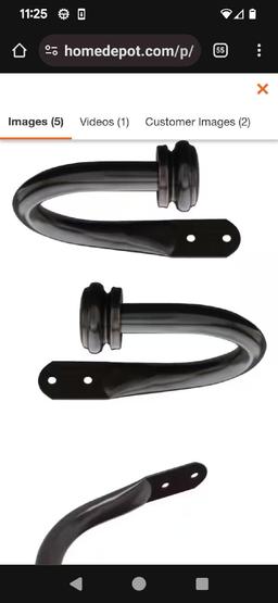 Lot of 2 Home Decorators Collection Mix And Match Oil-Rubbed Bronze Steel Hooks, Curtain Holdback