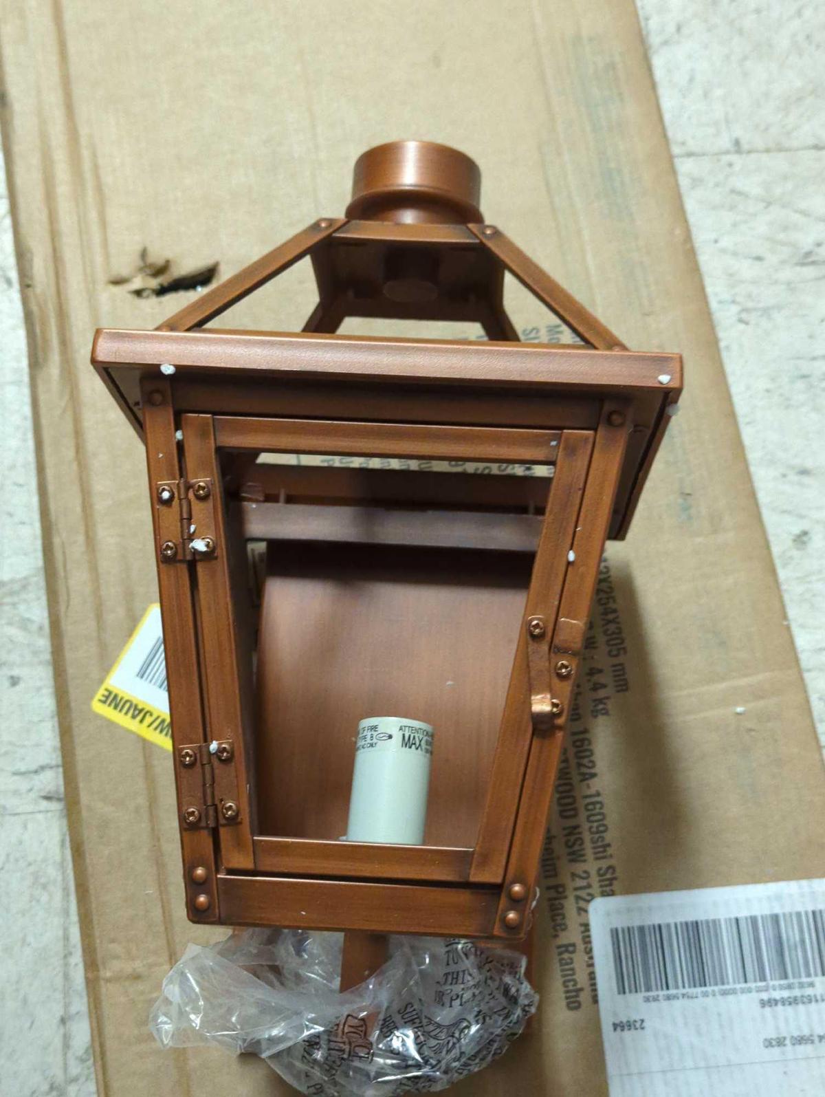 Hyannis Copper Outdoor Hardwired Extra Small Wall Lantern Sconce with No Bulbs Included, Appears to