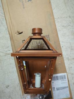Hyannis Copper Outdoor Hardwired Extra Small Wall Lantern Sconce with No Bulbs Included, Appears to