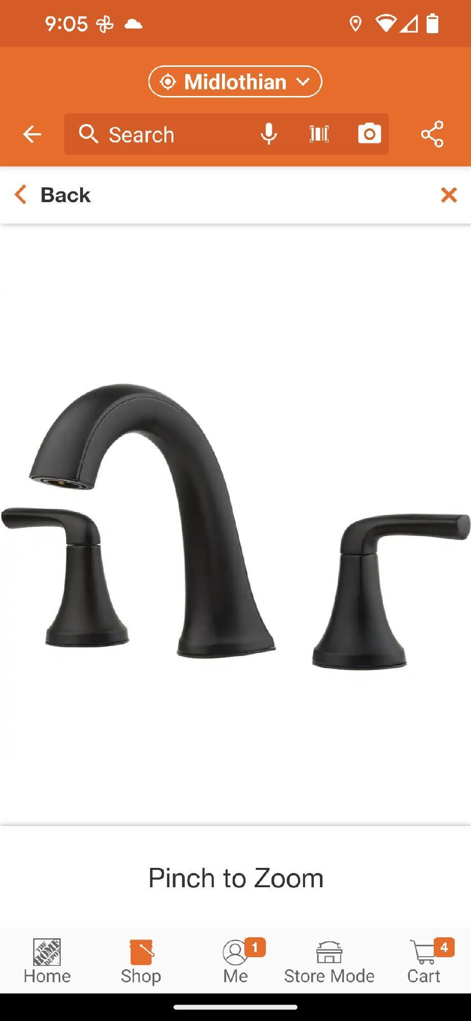 Pfister Ladera 8 in. Widespread Double Handle Bathroom Faucet in Matte Black, Appears to be New in