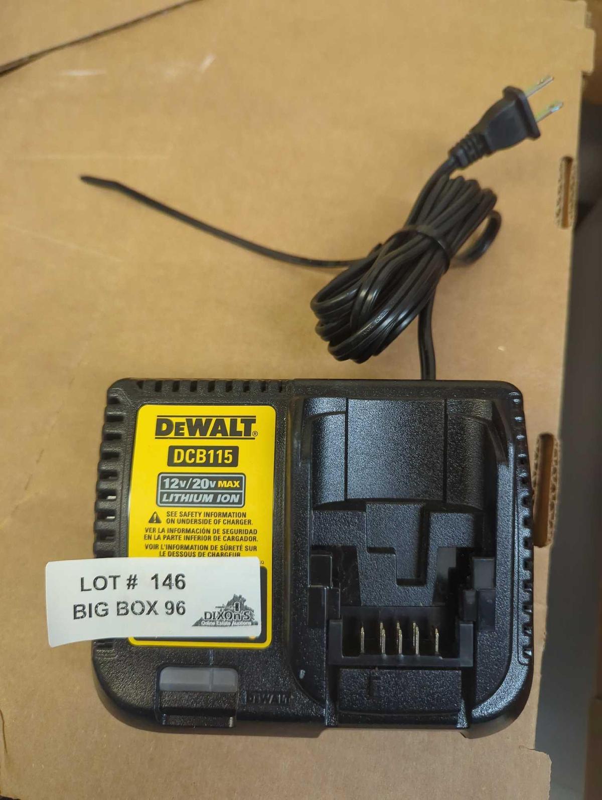 DEWALT 12V to 20V Lithium-Ion Battery Charger, Model DCB115, Retail Price $89, Appears to be Used,