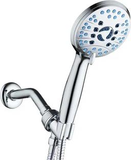 AquaCare 8-Spray Patterns 2.5 GPM 4.5 in. Wall Mounted Dual Shower Head and Adjustable Pressure Hand