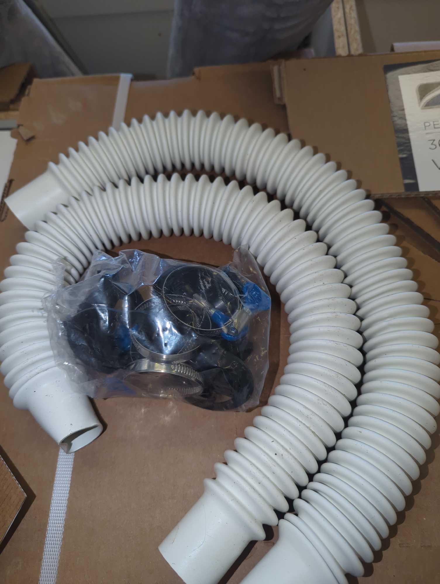 SIMPLE DRAIN (Missing 3rd Hose) 1-1/2 in. White Rubber Threaded All-in-One Drain Kit for Double