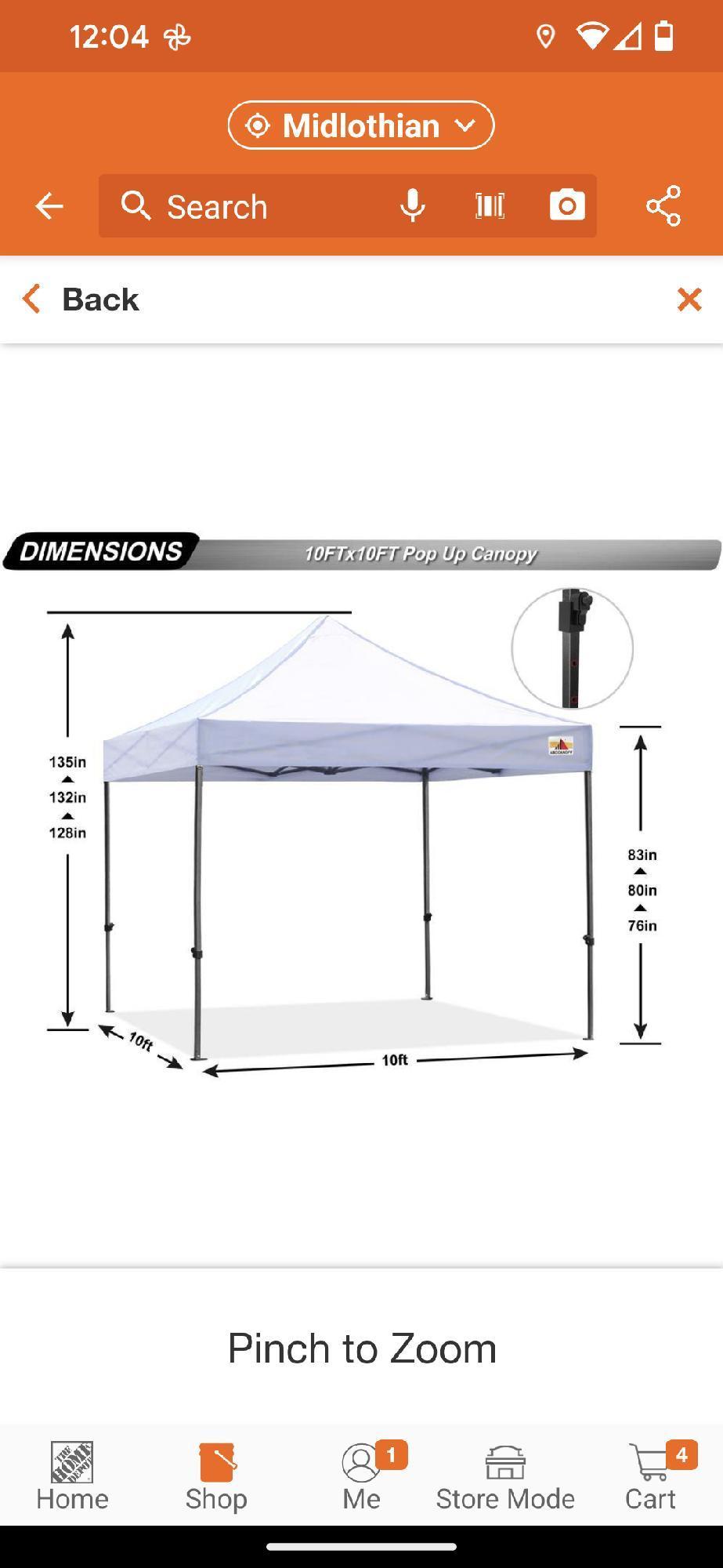 ABCCANOPY Measure Approximately 10 ft. x 10 ft. White Commercial Instant Shade Metal Pop Up Canopy