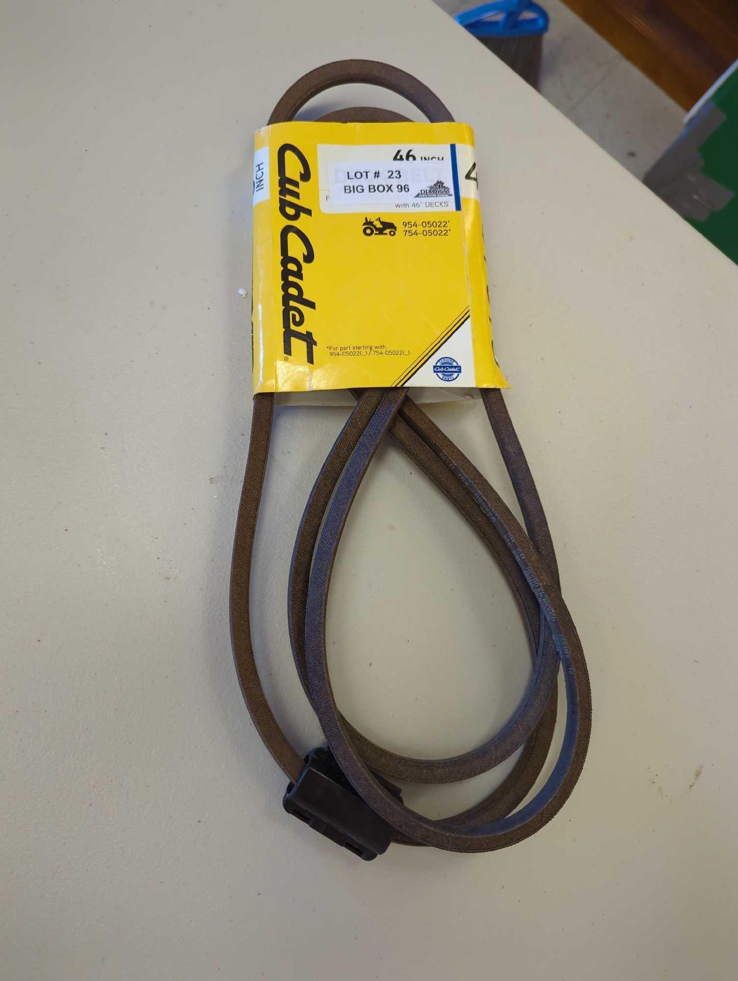 Lot of 2 Deck Belts including: -Cub Cadet Original Equipment Deck Drive Belt for Select 46 in. Front