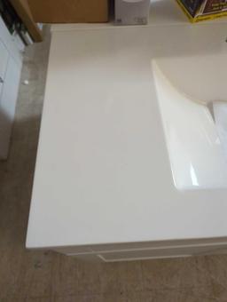 Glacier Bay Penford 37 in. W x 19 in. D x 33 in. H Single Sink Freestanding Bath Vanity in White