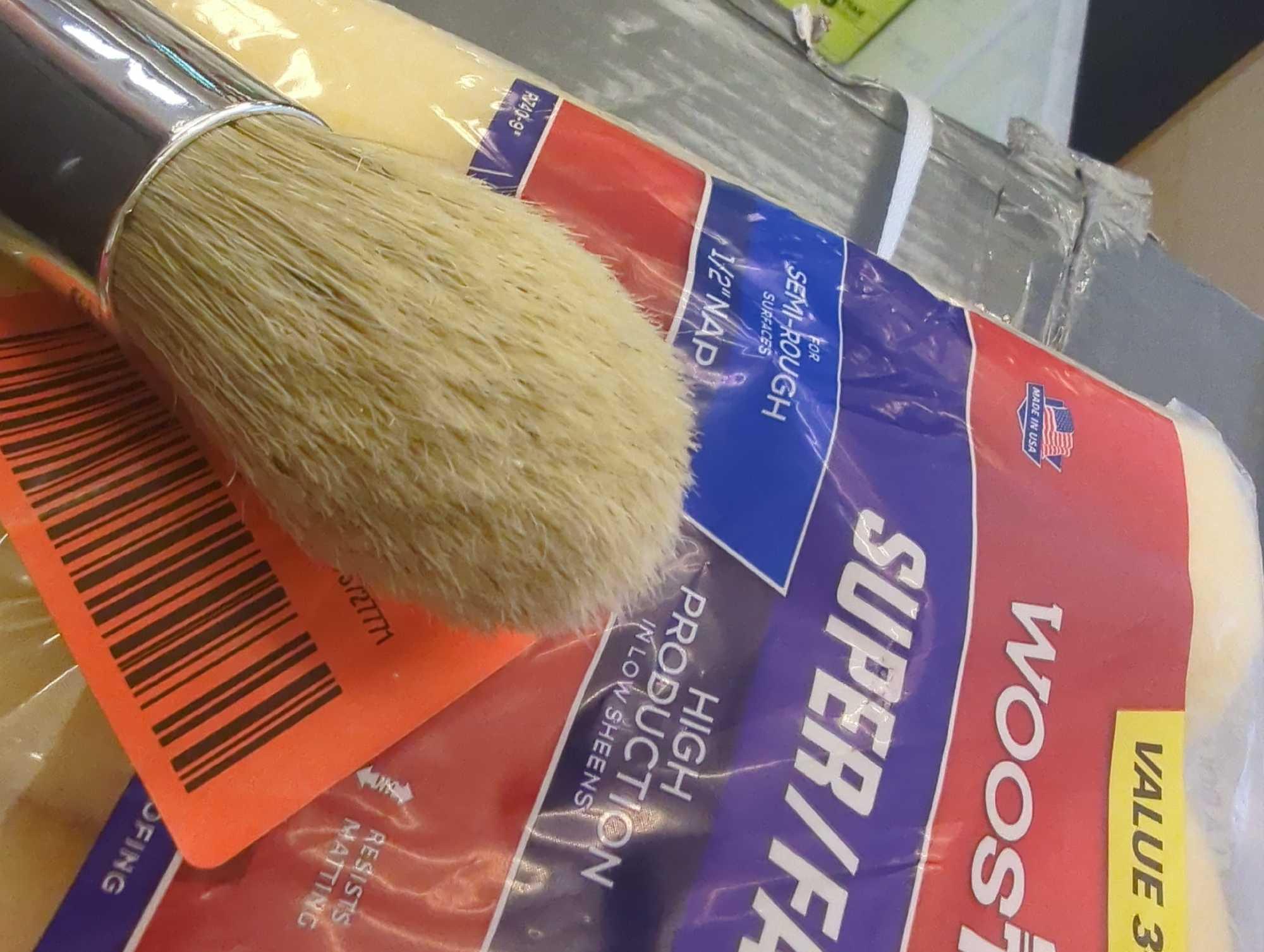Lot of 2 Items Including Behr Chalk Brush (Retail Price $15, Appears to be New) and Wooster 9 in. x