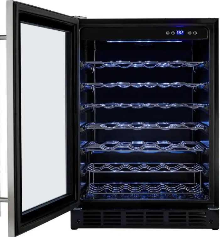 Vissani 50 Bottle/154 Can, Wine and Beverage Cooler with Stainless Steel Door, Approximate