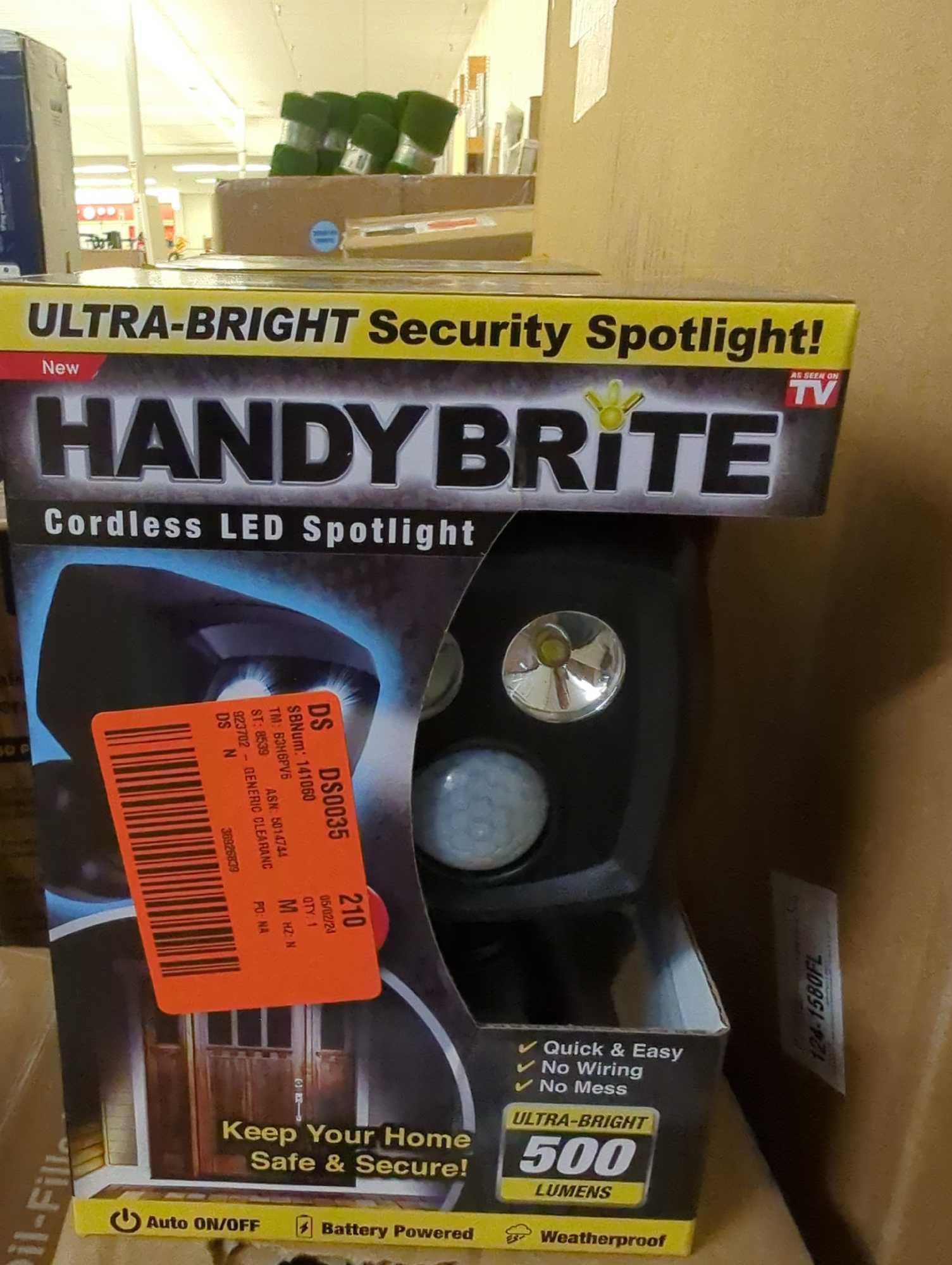 Lot of 2 HANDY BRITE 500 Lumens Multi-Location Cordless Motion-Activated Sensor LED Spotlight,