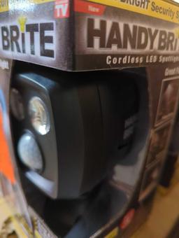 Lot of 2 HANDY BRITE 500 Lumens Multi-Location Cordless Motion-Activated Sensor LED Spotlight,